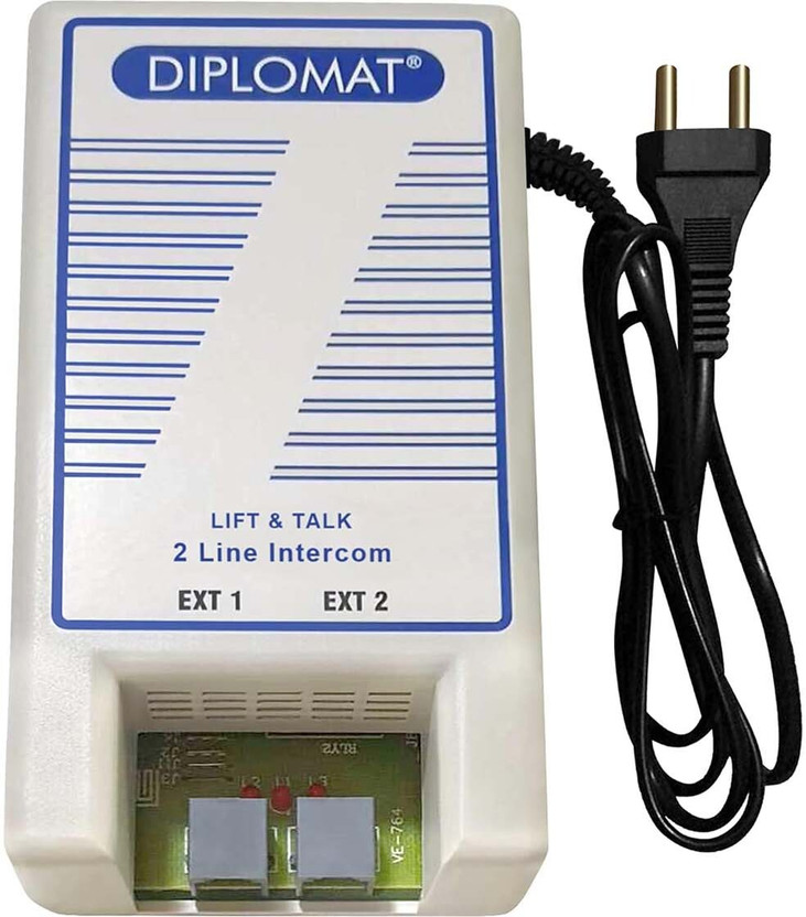 Utkarsh Diplomat 2 Line Intercom System for Home & Office Communication Compatible with Corded Landline Phone(Black, White)
