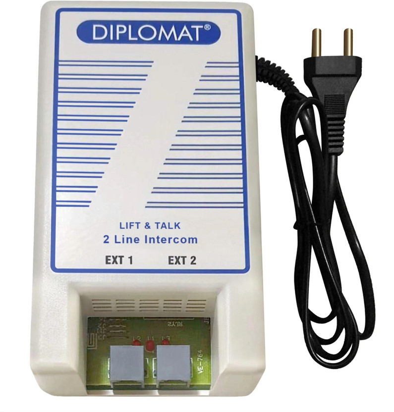 ELOVE Diplomat 2 Line Intercom System - Lift and Talk 2 Line Intercom Extension System for Office, House, Home, Shops Corded Landline Phone(White, Blue)