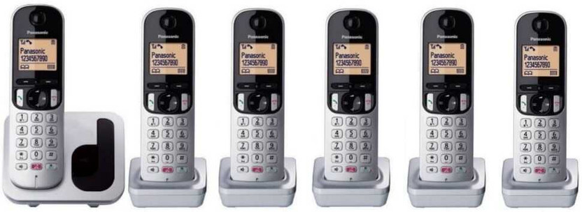 Panasonic Wireless Intercom 6 Line with Speaker Phone & Caller ID Cordless Landline Phone(Silver)