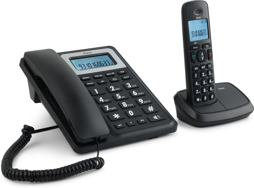 HOLA TC 900 Corded & Cordless Phone Corded & Cordless Landline Phone(Black)
