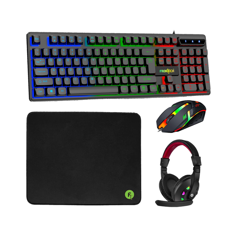 Frontech Dragon Warrior 4 in 1 Gaming (Keyboard + Mouse + Mouse Pad + Headphone)KB-0038P Combo Set(Black)