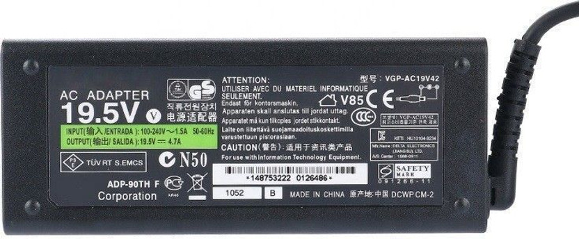 SP Infotech Adapter for Bravia TV - W600B W-600B 24'' 32'' 40'' 42'' 48'' WXGA X-Reality PRO Smart LED/LCD TV/HDTV/4K UHD Compatible Power Supply of 90W,19.5V,4.74A-Pin-6.4X4.4, W 90 W Adapter(Power Cord Included)