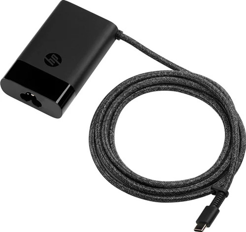 HP 65W USB-C Travel Charger for Laptops, Notebooks, and Tablets (Black) 65 W Adapter(Power Cord Included)