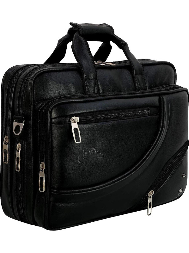 Leather World 16 inch Expandable Laptop Messenger Bag(Black)