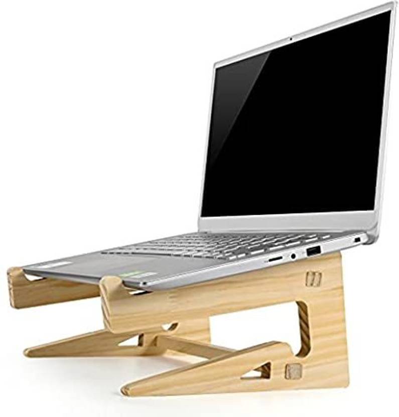 ORNOOU Laptop Stand Portable Bamboo Notebook Holder For Desk Foldable