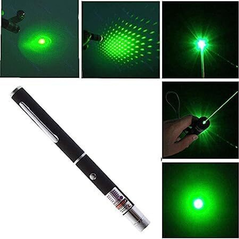 ASenterprises Green Laser Light Disco Pointer Pen with Adjustable Cap to Change Design(320 nm, GREEN)