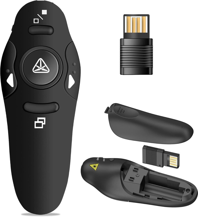OG X NEXA WITH DEVICE Clicker Wireless Presenter Remote USB Control Powerpoint PPT Clicker(9.144 nm, Red)