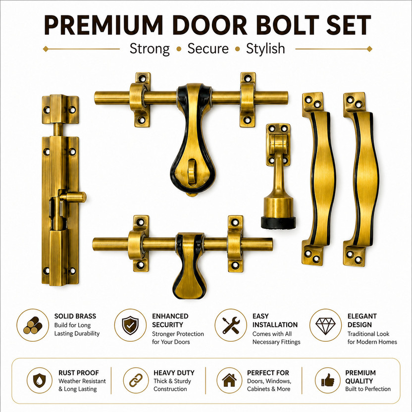 PRIME HOMES Latching Draw Hasp Latch(Brass)
