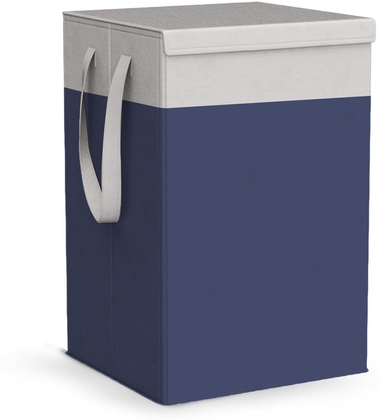 Mteaser 75 L Grey, Blue Laundry Basket(Non-Woven)