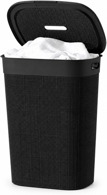 Jefa 55 L Black Laundry Basket(Plastic)