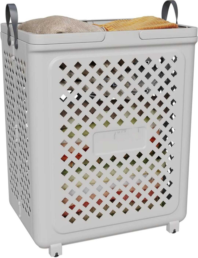 Velfree 45 L White Laundry Basket(Plastic)