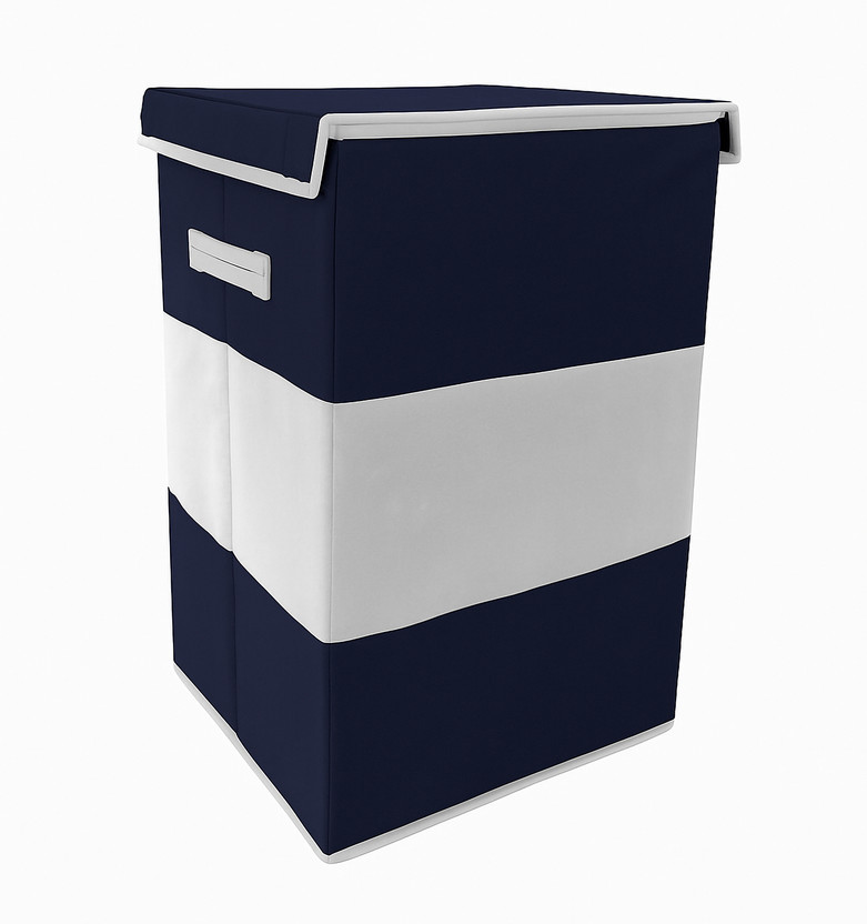 Mteaser 75 L Grey, Blue Laundry Basket(Non Woven)