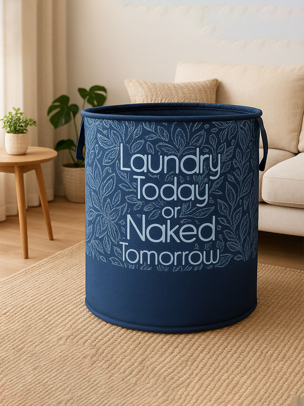 KUBER INDUSTRIES 45 L Blue Laundry Basket(Non-Woven)