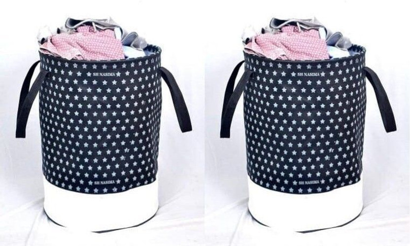 Waji Va 45 L Black Laundry Basket(Non-Woven)