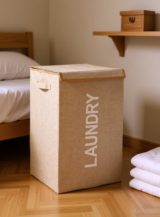 CUTBAZZ 75 L Beige Laundry Basket(Non-Woven)