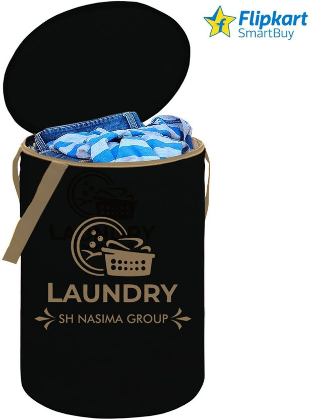 Flipkart SmartBuy 45 L Black, Beige Laundry Basket(Non-Woven)