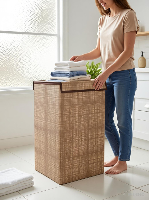 Gemstones 75 L Brown Laundry Bag(Non Woven)