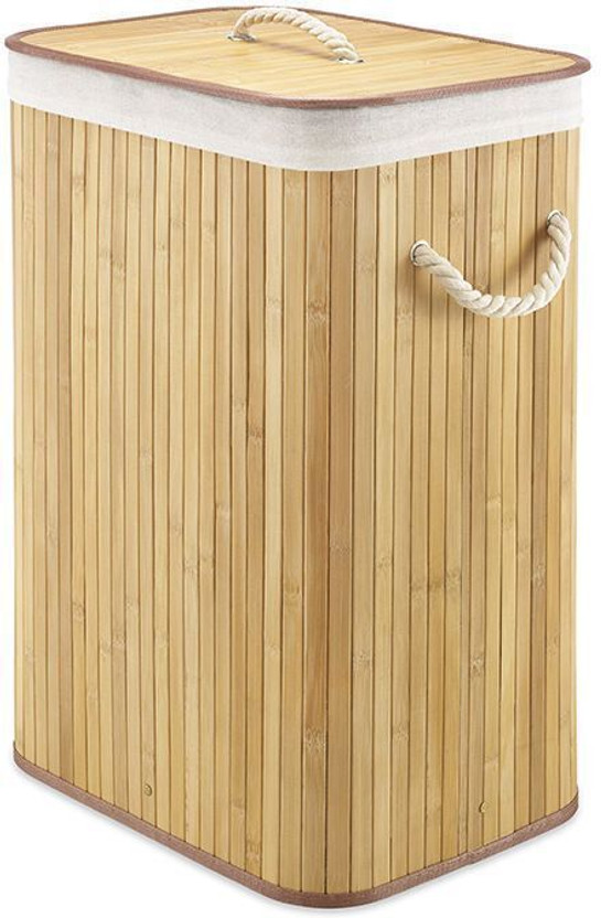 SHOPOGENIX 80 L Beige Laundry Basket(Bamboo)