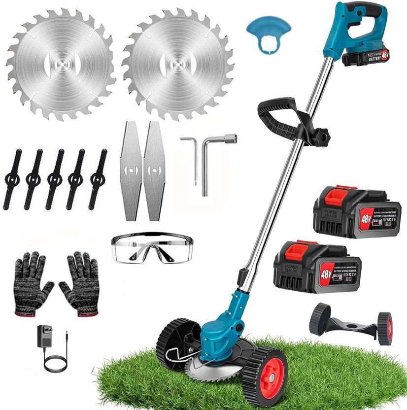 Zinsy Grass Cutter Weed Wacker machine Electric Grass Cutter Machine for Garden, Lawn Mower & Weed Trimmer Battery & AC Adapter Push Lawn Mower(3 inch)
