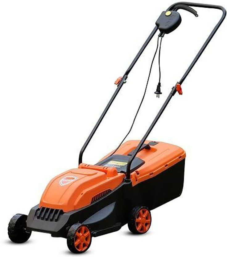 ROOTS & LEAF Electric Lawn Mower 1200W | 3 Level Height Adjustment (25/45/65mm)|30L Grass Box | Powerful Garden Grass Cutter Machine with 12 Metre Wire Manual Push Lawn Mower(13 inch)