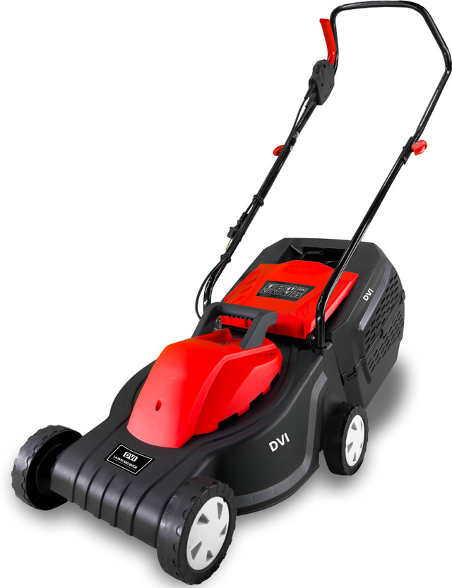 DVI 1200W Electric Lawn Mower 12 Inch Blade with 35L Grass Catcher Box for Garden with 3-Height Position | 3000 RPM Cutting Speed with 1.6 HP Motor AC Adapter Push Lawn Mower(12 inch)