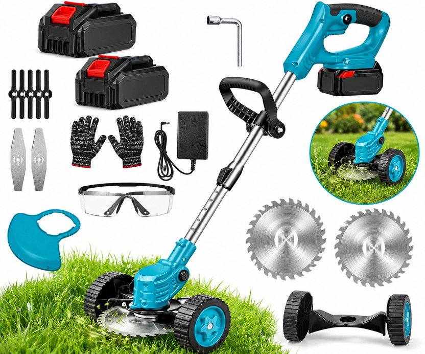 Zinsy Zinsy Cutter Stringless Weed Eater,2 Types Blades (48v*2) Batteries Cordles Electric Grass Cutter Machine for Garden, Lawn Mower & Weed Trimmer Battery & AC Adapter Push Lawn Mower(1.7 inch) - Flipkart Deal