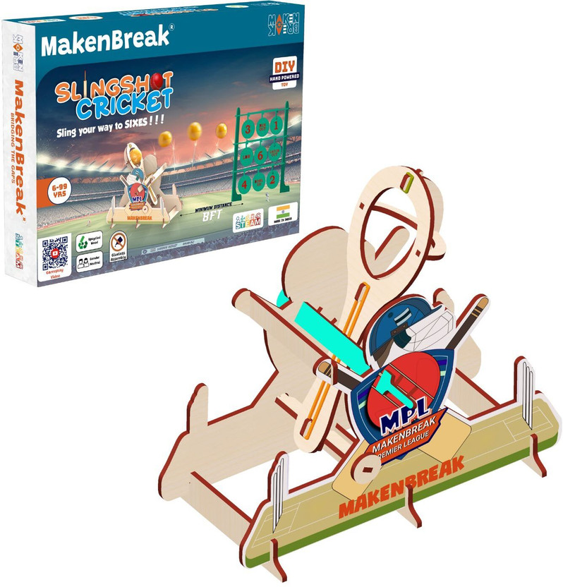 MAKENBREAK MAKENBREAK Sling Shot Cricket | DIY STEM/STEAM Toy Catapult, Birthday Gift for 7 year kids(Multicolor) - Flipkart Deal