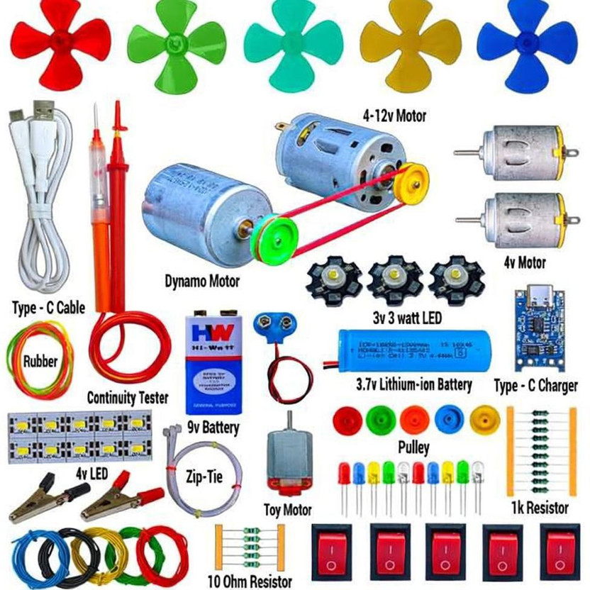 SYMFONIA All Necessary Experimental Learning Science Project Kit For Students(100+ Items)(Multicolor)