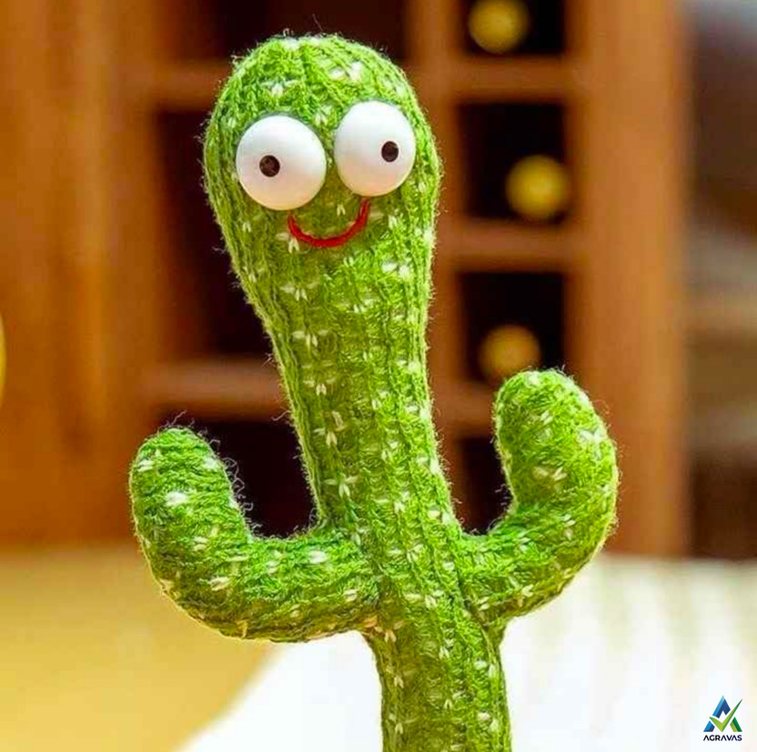 AGRAVAS Dancing Cactus Talking Toy can Recording and Repeat Your Words for Education(Green)