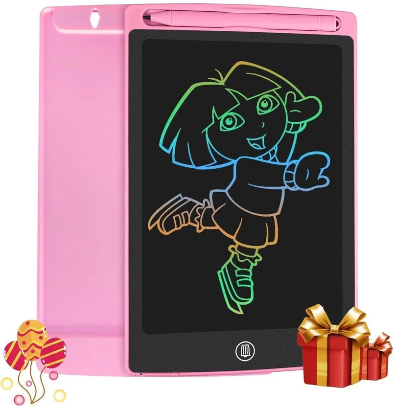 Bark n Bites LCD Writing Tablet Pad 8.5 Inch Color Line E-Writing Electronic Board(Pink)