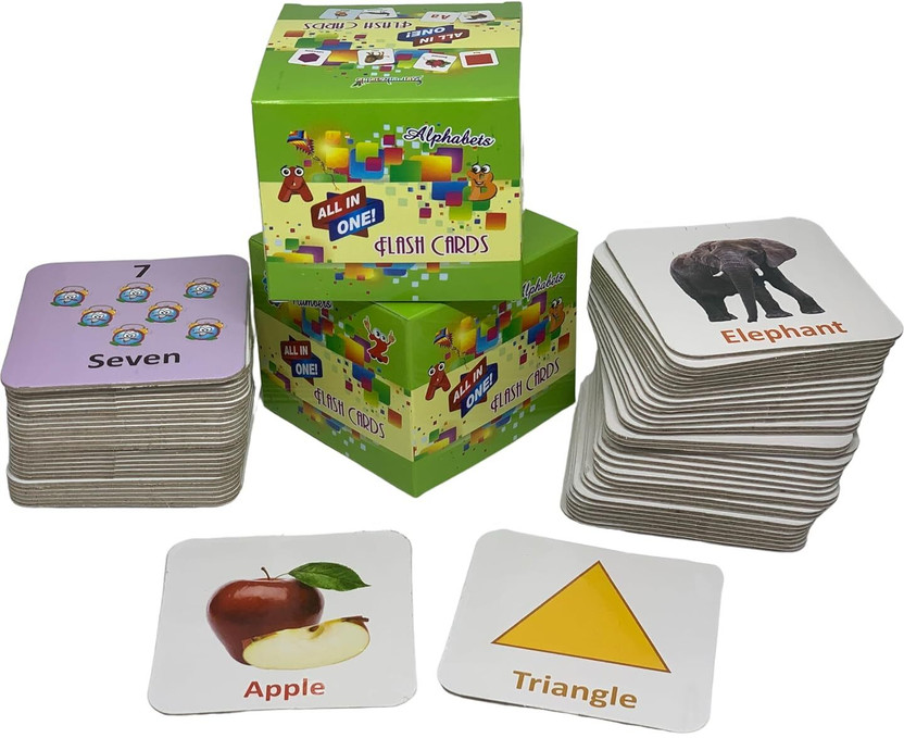 gurukanth All in One Flash Cards for Kids (Non-Tearable flashcards - Water Proof)(Multicolor)