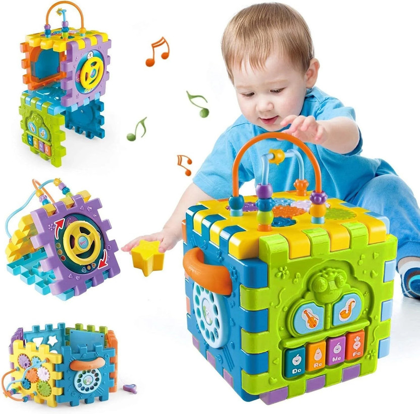 MY KAFERS Educational Learning Cube with Music Activity Center Play Square Musical Toys(Multicolor)