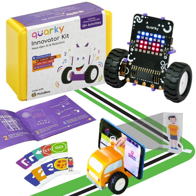 Quarky Innovator AI Robotics Kit for Kids 7+ | Learn with 30+ ML Projects(Multicolor)