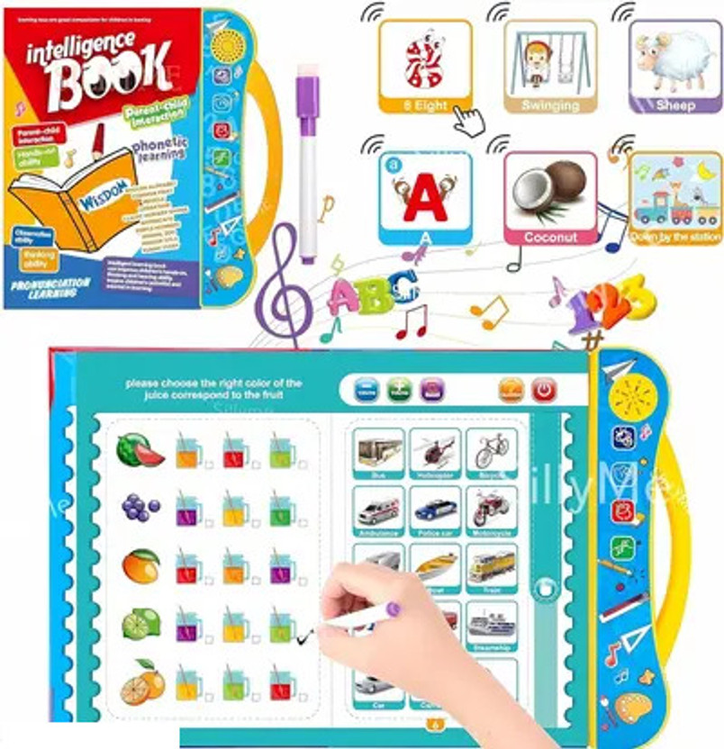 BloomiFy Kids Intelligence Book English Letters & Words Learning Sound Book Learning(Multicolor)