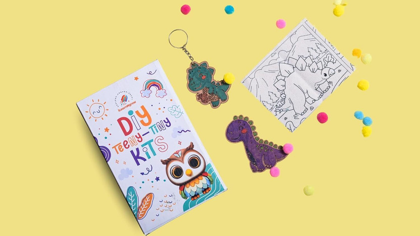 ilearnngrow Teeny Tiny DIY Dino Painting Kit for Kids(Multicolor)