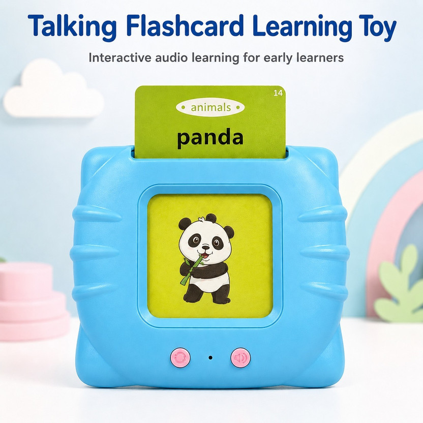 STEMLEYS Talking Flash Card Learning Toy with 224 Audio Learning Cards(Blue)