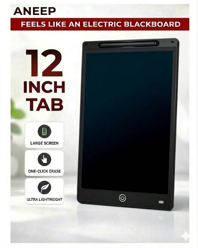 Aneep 12 inch LCD Writing Pad For Kids Re-Writing Paperless Digital Slate E Writer Pad(Black)