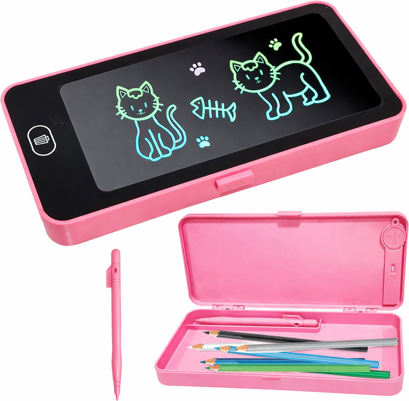 ANSHAURA Digital Writing Tablet for Kids with Built-in Pencil Storage Box(Multicolor)