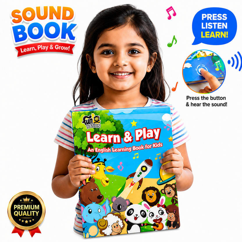 Buddynjoy Learn & Play Interactive English Sound Book Educational Learning Toy for Kids(Multicolor)