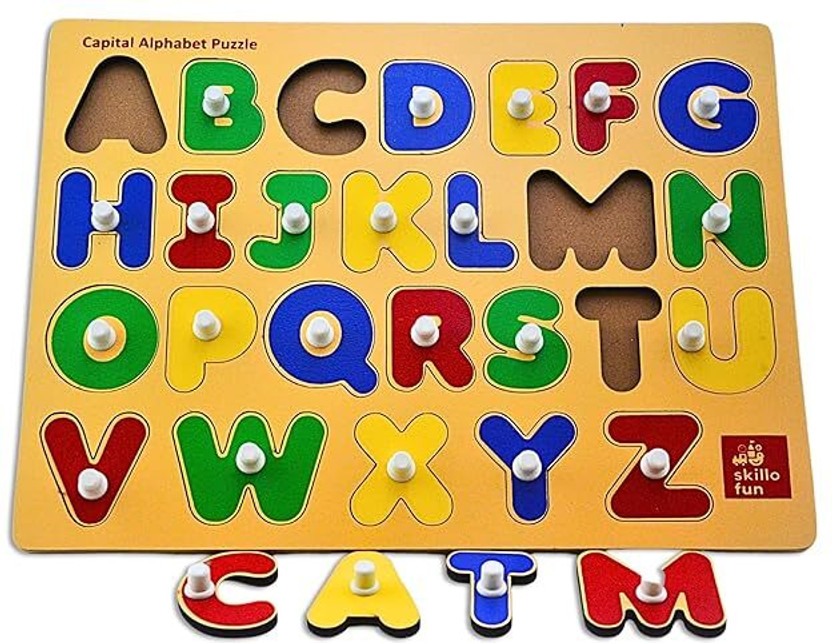 Alafi LIMITED TIME DEAL FOR ABCD WOODEN EDUCATION LEARNING BABY WOODEN BOARD(Multicolor)