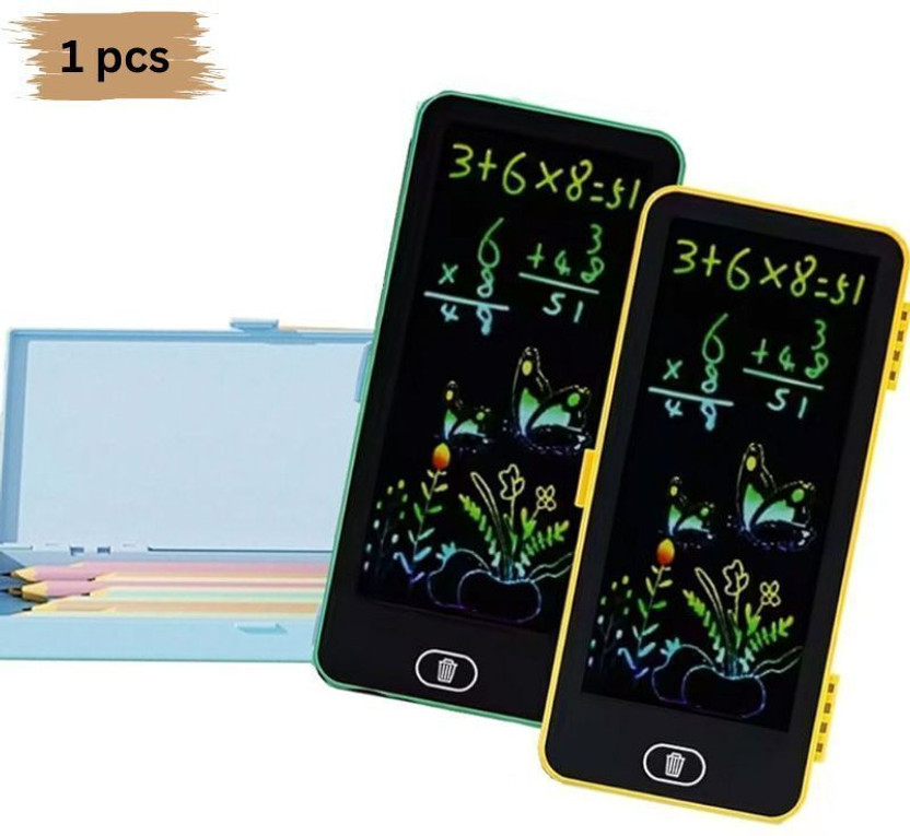 AMACO LCD Writing Pad ,Electronic Writing & Drawing Slate with Geometry Box ST674(Multicolor)
