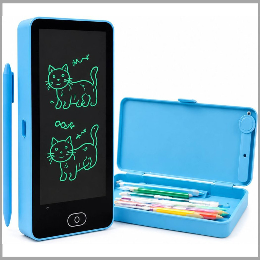 ThinkzyPlay ThinkzyPlay LCD Writing Tablet with Pencil Box/Stationery Set-0010(Blue) - Flipkart Deal