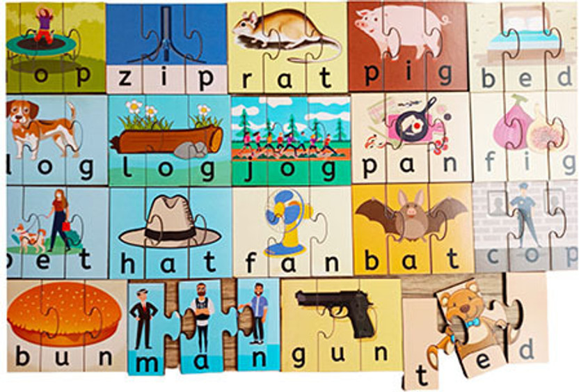 WISSEN Wooden Word Making CVC Puzzle for Kids(Multicolor)