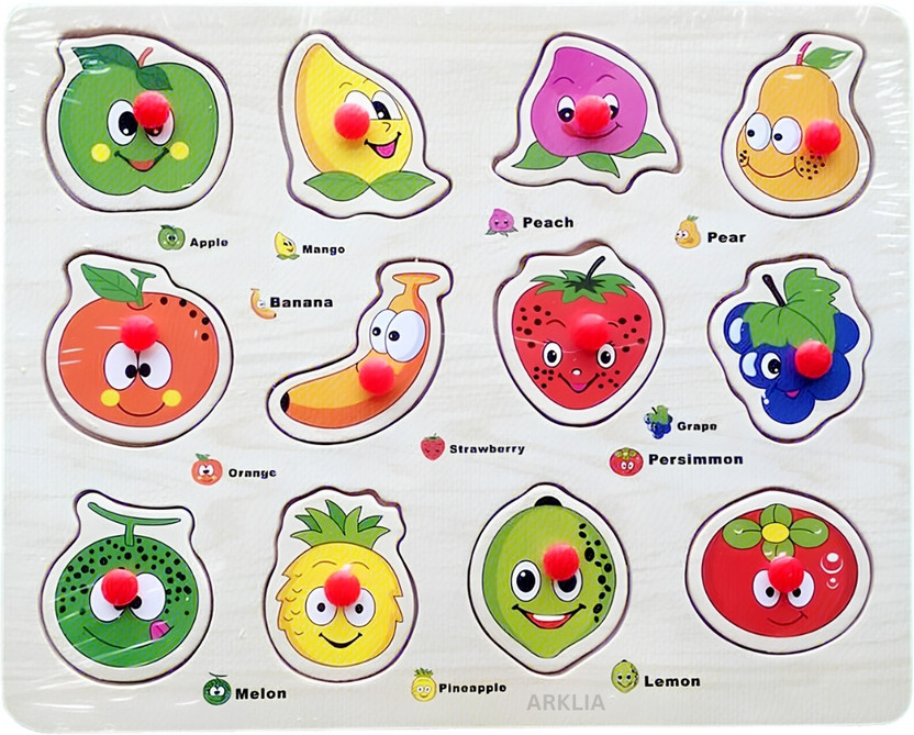 ARKLIA ARKLIA Wooden Montessori Fruits Puzzle Board Learning Educational Toy for Kids 36(Multicolor) - Flipkart Deal