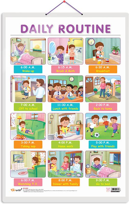 DAILY ROUTINE Early Learning Educational Chart for Kids | 20