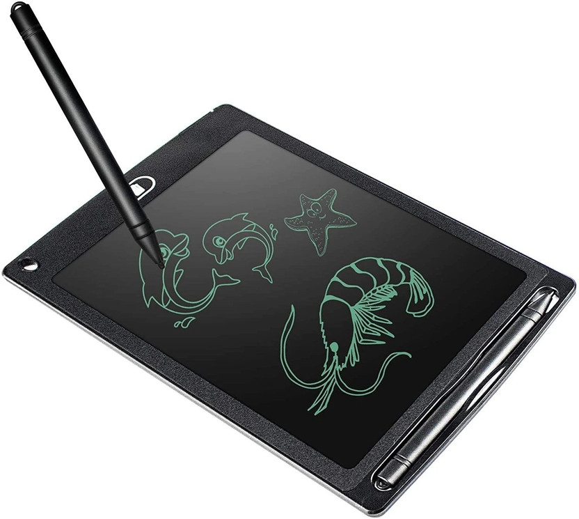 O&R LCD Writing Tablet 8.5 Inch Screen/FREE 1 EXTRA BATTERY/CELL/LCD Slate/Writing Tablet/Electronic writing pad/Toys for children 4 Years+/writing tablet for girls boys/Drawing Tablet/Remove Button (Black Color)(Black)