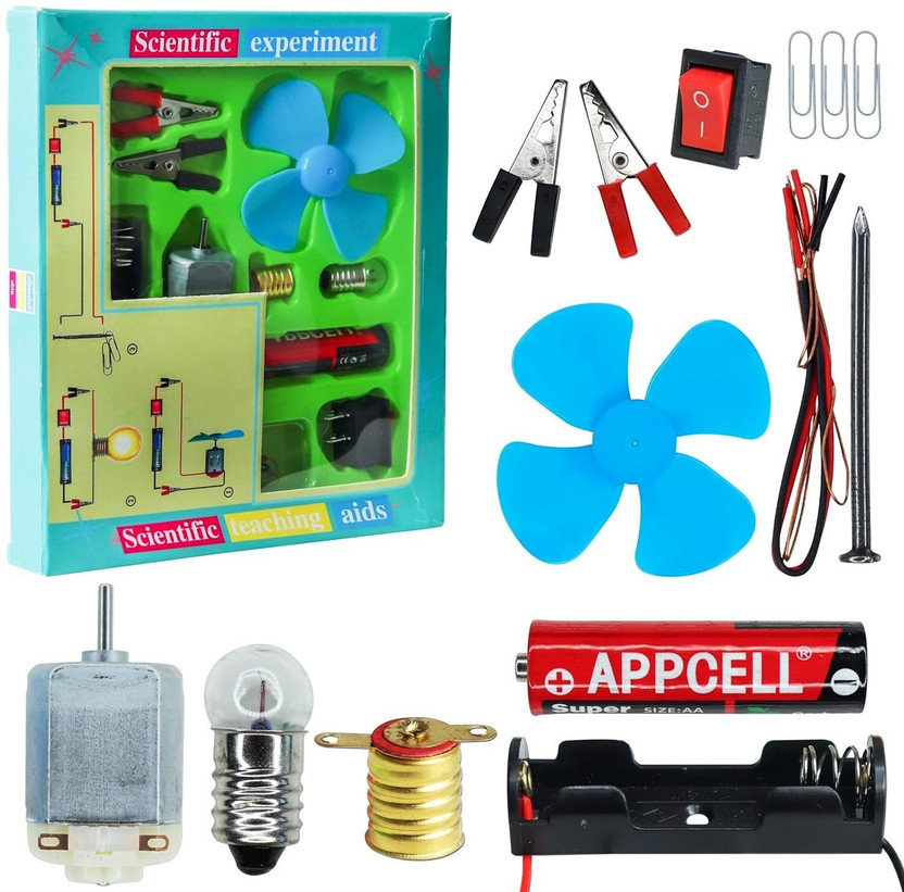 Toyshala Science Experiment Kit for Kids, STEM & Electric Circuit Kit with Motor Fan Toy,(Multicolor)