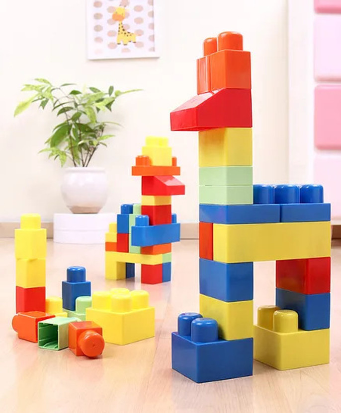 Play Nation PlayNation Jumbo Brix Stack & Fix Set | Infant & Preschool Toys| 40 Pieces(Red, Green, Yellow, Blue)