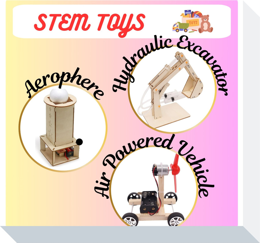 TATV QALAA 4 in 1 STEM Projects for Kids, Build Robotic Craft Kits | Working Model(Beige)
