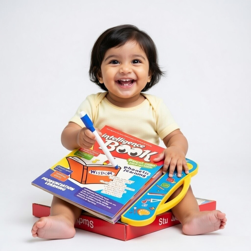 Buddynjoy Intelligence Musical English Learning Study Sound Book Toy for Kids(Multicolor)